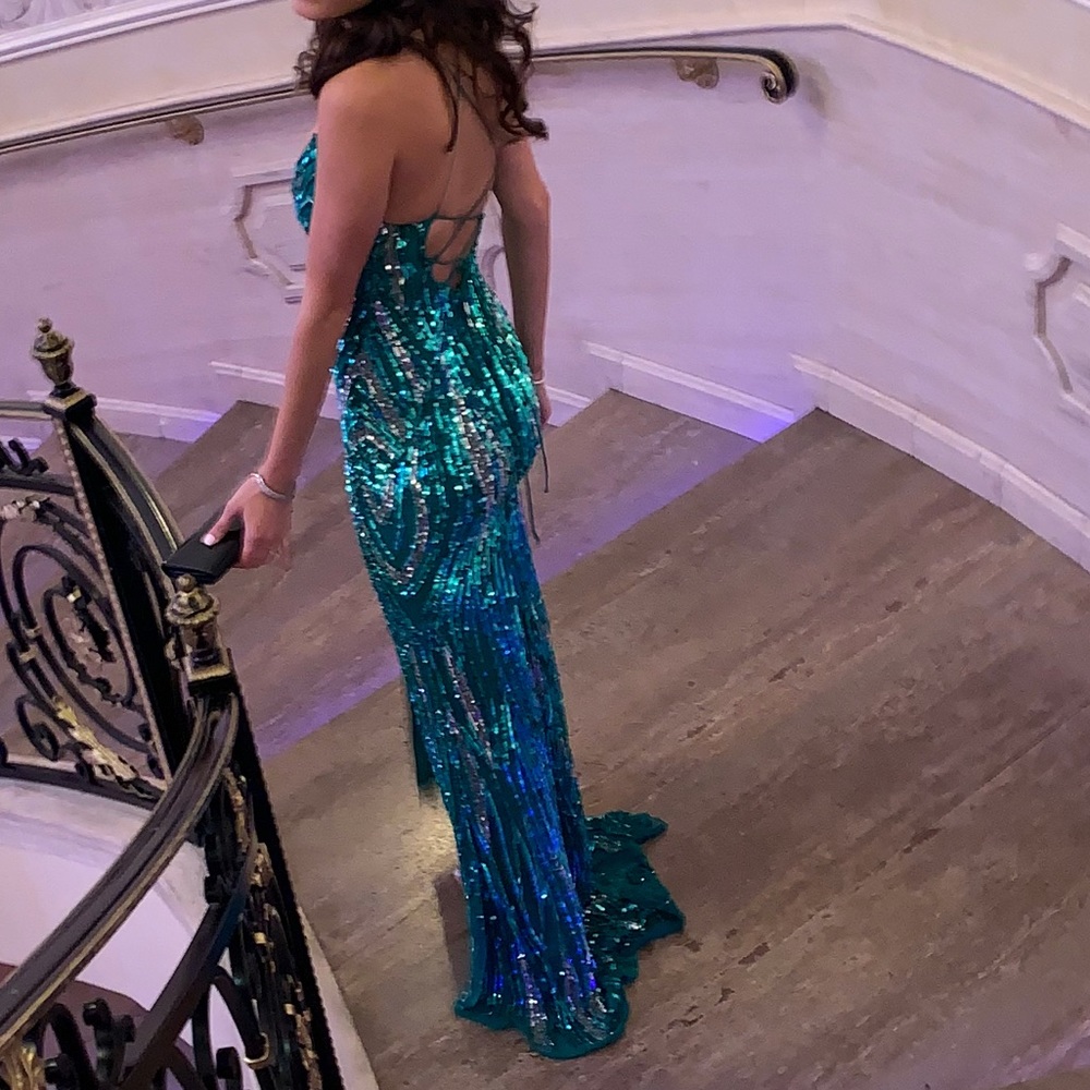 Sherri Hill Emerald Sequence Gown